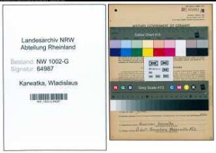 Entnazifizierung Wladislaus Karwatka, geb. 06.01.1879 (Arbeiter)
