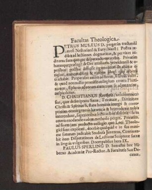 Facultas Theologica.