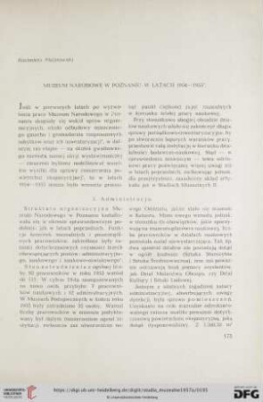 Muzeum Narodowe z Poznaniu w latach 1954-1955