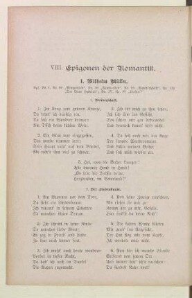VIII. Epigonen der Romantik