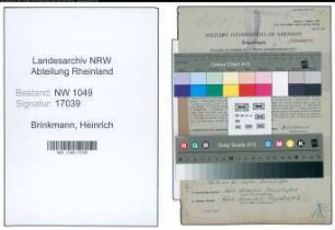 Entnazifizierung Heinrich Brinkmann , geb. 09.07.1910 (Lehrer)