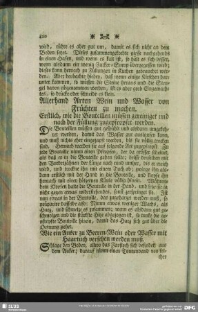Allerhand Arten Wein und Wasser von Früchten zu machen