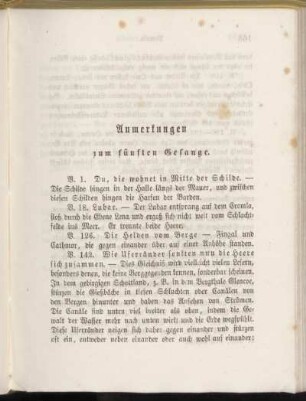 Anmerkungen zum fünften Gesange.