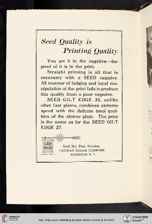 Seed Dry Plate Division, Eastman Kodak Company [Seed Gilt Edge 30 Plates]