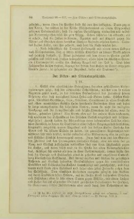 21. Zur Sitten- und Litteraturgeschichte