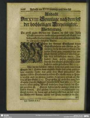 Andacht Am XVIII Sonntage nach dem fest der hochheiligen Dreyeinigkeit