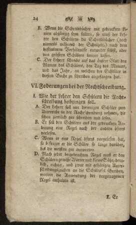 VI. Foderungen bei der Rechtschreibung.