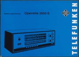 Bedienungsanleitung: Bedienungsanleitung Telefunken Operette 2650 S