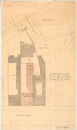 Billing, Hermann; Karlsruhe, Amalienstr. 59 / Leopoldstr. 7c; Billing und Vittali, Büro und Atelierhaus - Lageplan