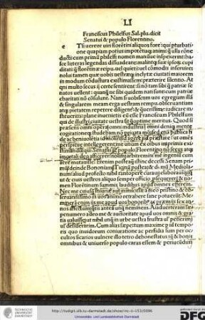 [E]tsi vereor viri Florentini aliquos fore, qui perturbatione quapiam potius impotentiaque animi...
