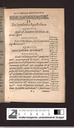 De Symbolo Apostolico [Apostolisches Glaubensbekenntnis]