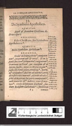 De Symbolo Apostolico [Apostolisches Glaubensbekenntnis]