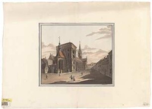 Ansicht des Domes zu Meißen, Handzeichnung, 1793 : [Ansicht des Domes zu Meissen] / Göbel del. - [S.l.] , 1793. - 1 Kunstbl. : kolor. Handzeichng. ; 36 x 31 cm