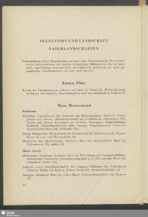 Vegetation und Landschaft, Naturlandschaften