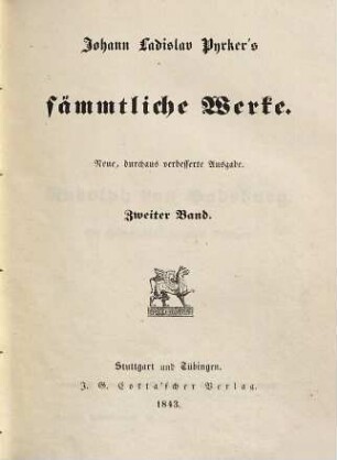 Johann Ladislav Pyrker's sämmtliche Werke, 2. Rudolph von Habsburg