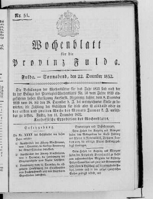Nr. 51, Ausgabe vom 22. Dezember 1832