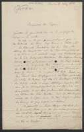 Brief von Karl Jordan an Unbekannt