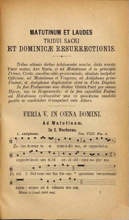 Matutinum et laudes pro triduo sacro necnon pro dominica resurrectionis D.N.J.C. : cum cantu a Sacr. Rituum Congregatione adprobato