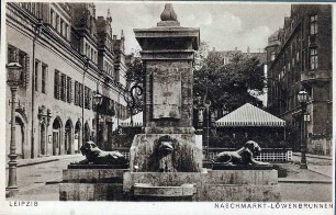 Leipzig: Naschmarkt - Löwenbrunnen