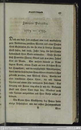 Zweyte Periode. 1775 - 1783
