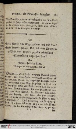 VII. Sollte Moses keine Neger gekannt und mit keiner Silbe bemerkt haben?