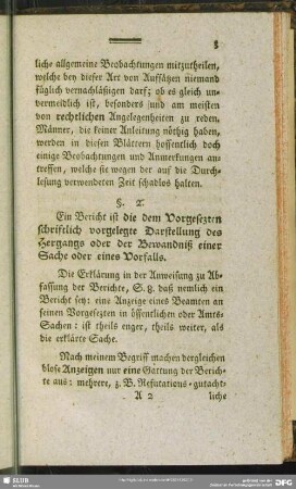 §. 2. [Begriff des Worts Bericht]