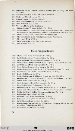 Silbergegenstände (Nr. 1010-1100)