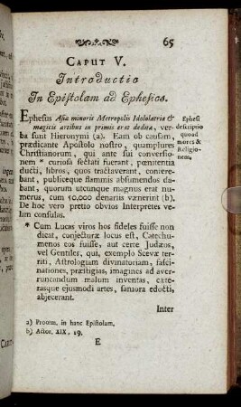Caput V. Introductio In Epistolam Ad Ephesios. - Caput X. Introductio In primam ad Thimotheum Epistolam.