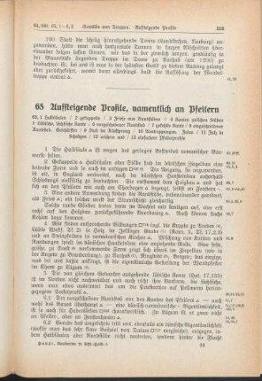 65 Aufsteigende Profile, namentlich an Pfeilern