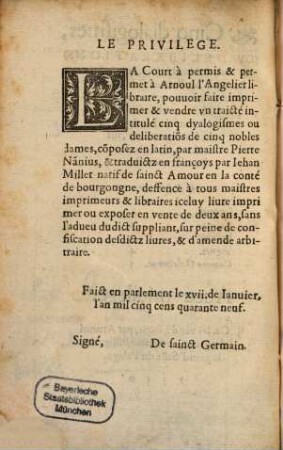 Cinq dialogismes ... de cinq nobles Dames
