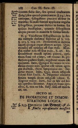 Sectio III. De Probatione Et Demonstratione Logica.
