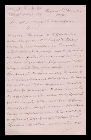 Brief von Louis Kleinwächter an Louis Spohr