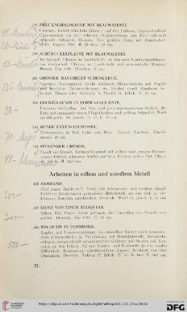 Arbeiten in edlem und unedlem Metall (Nr. 244-252)