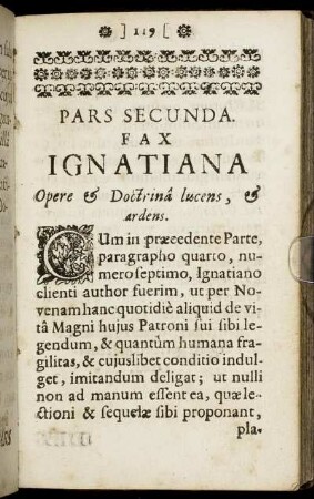 Pars secunda fax ignatiana opere & doctrina lucens, & ardens.