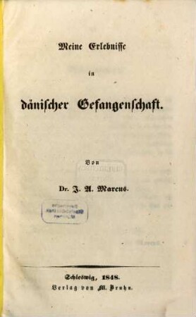 Meine Erlebnisse in dänischer Gefangenschaft