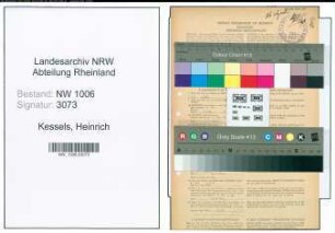 Entnazifizierung Heinrich Kessels , geb. 17.05.1894 (Monteur)