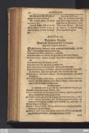 Sectio II. Besondere Regeln: Von dem Gebrauch des Indicativi.