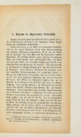 I. Europa in allgemeiner Uebersicht