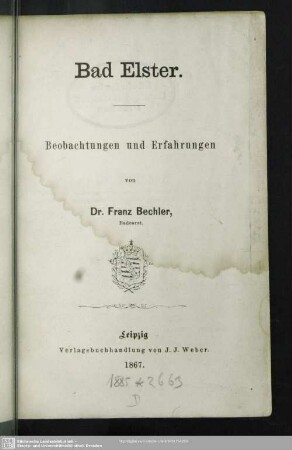 Bad Elster : Beobachtungen und Erfahrungen