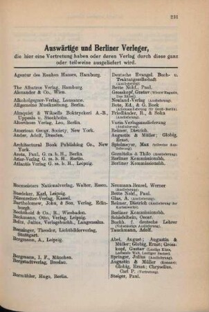 Auswärtige und Berliner Verleger