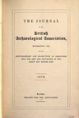 The journal of the British Archaeological Association. 34. 1878