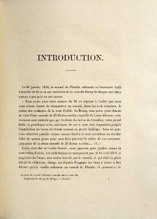 Coutumes des pays et comté de Flandre, 11,1. Coutume du Bourg de Bruges ; T. 1