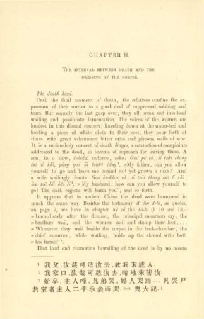 Chapter II. The interval between death and the dressing of the corpse