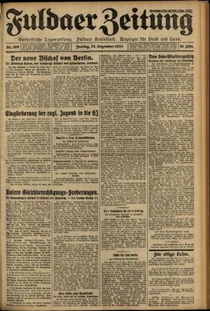 Erste Ausgabe vom Freitag, den 22. Dezember 1933.