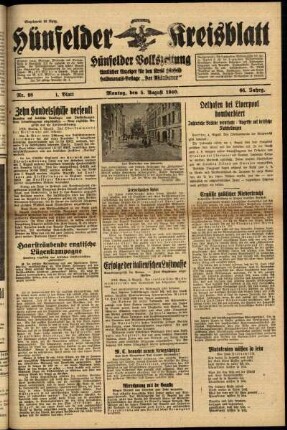 Erste Ausgabe vom Montag, den 05. August 1940.