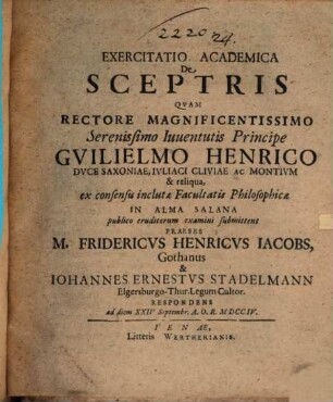Exercitatio acad. de sceptris