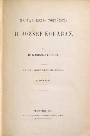 Magyarország története II. József korában, 1