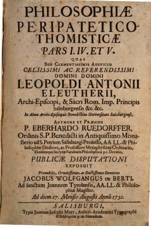 Philosophia peripatetico Thomistica