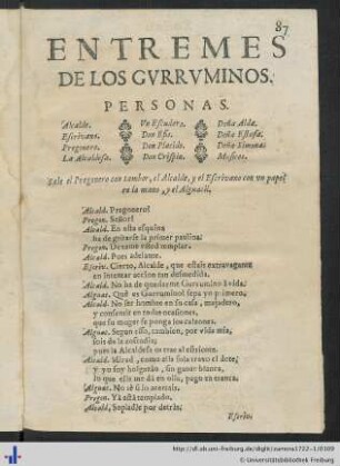 Entremes De Los Gurruminos.