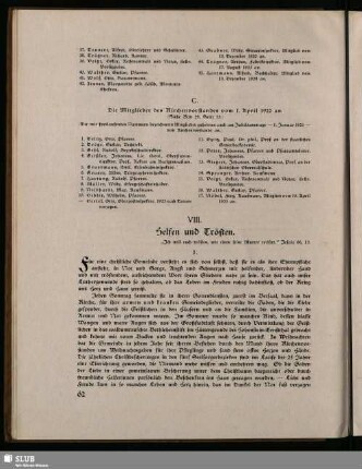 VIII. Helfen und Tröste